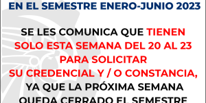 «Atención» alumnos vigentes e inscritos en semestre enero-junio 2023.