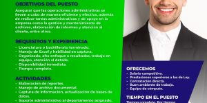 ATENCIÓN ESTUDIANTES, VACANTE AUXILIARES ADMINISTRATIVOS DE MEDIO TIEMPO Y TIEMPO COMPLETO.