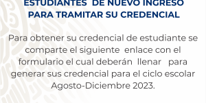 Dejamos la liga para el llenado del formulario para tramitar su credencial de estudiante.