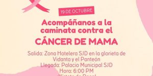 ACOMPÁÑANOS A LA CAMINATA CONTRA EL CÁNCER DE MAMA.