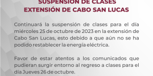 Atención extensión de Cabo San Lucas, atender el siguiente comunicado.