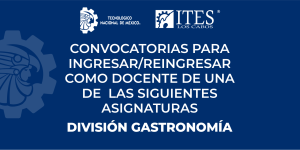 CONVOCATORIAS DE LA DIVISIÓN DE GASTRONOMÍA PARA LAS VACANTES DE