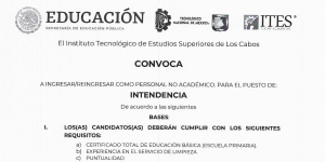 CONVOCATORIA PARA INGRESAR O REINGRESAR COMO PERSONAL NO ACADÉMICO PARA EL PUESTO DE INTENDENCIA